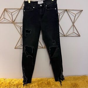 We The Free Black Distressed Skinny Jeans